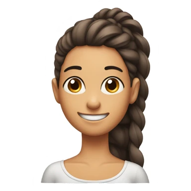 Girl smirking while putting hair behind ear sticker