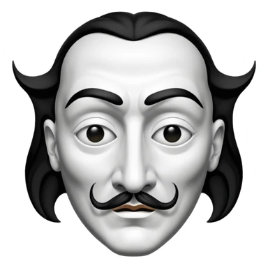 Money Heist, Dali mask (black-white), realistic sticker