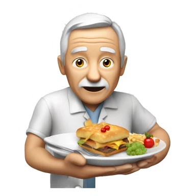 eating senior 3d art isolated on white background png healthcare sticker