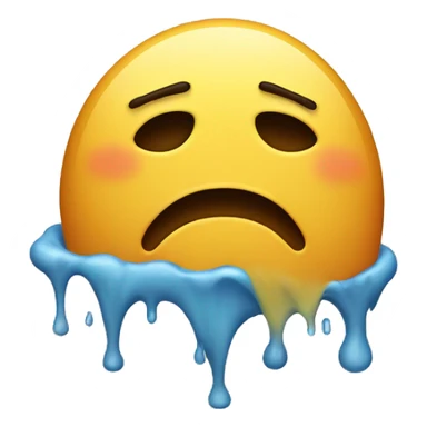 a sad melting emoji sticker