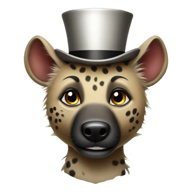 Cute hyena with a top hat sticker