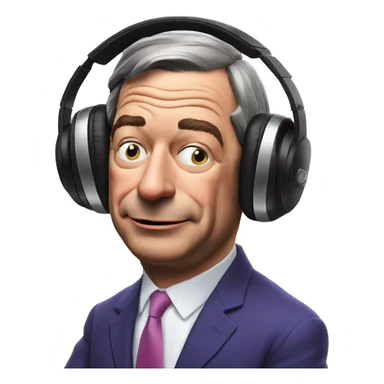 Nigel Farage listening to music with eyes closed  sticker