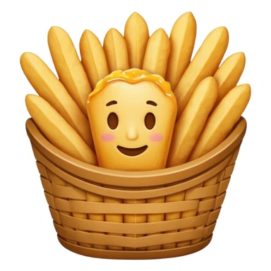 A french fry basket filled with fried cheese curds. Each of the curds should have a face and be like this emoji 😴 sticker