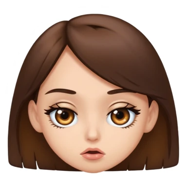 Baddie girl eye rolling at someone make sure they eye is twitching with brunette hair  sticker