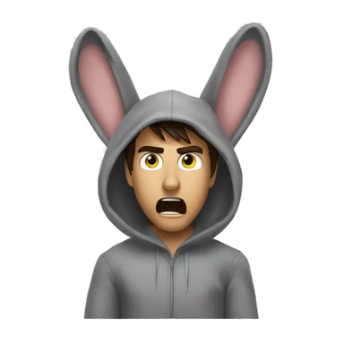 Scared Tom cruise in rabbit costum sticker