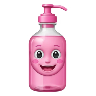 Smiling freaky baby oil bottle pink sticker