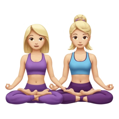 Two women doing yoga both blonde  sticker