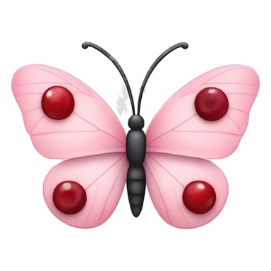 pale pink butterfly with cherries for antennas  sticker
