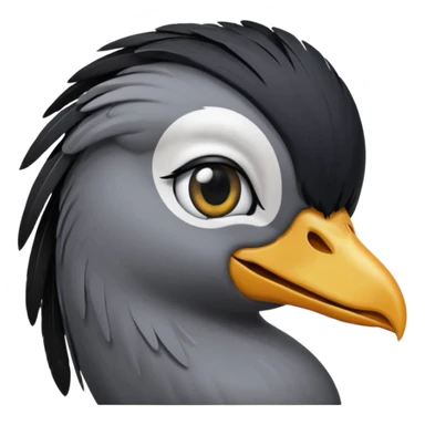 goose head that is emo with swoop of bangs over one eye sticker