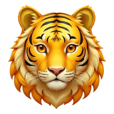 Gold tiger holding a sun ☀️🐯 sticker