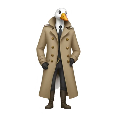 goose in a trench coat sticker