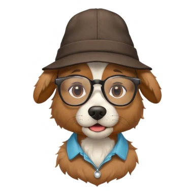 glasses and hat dog with shirt sticker
