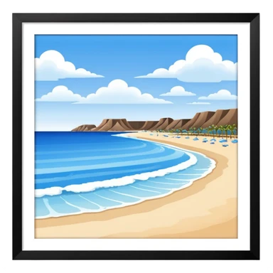 playa paisaje sin que sea un cuadro y que el cielo azul y la arena esten recortada sticker