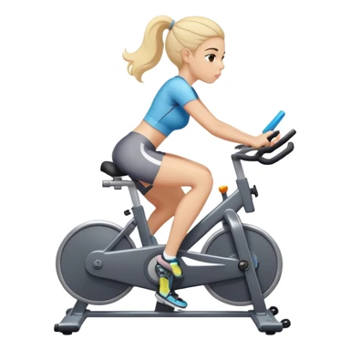 Stationery indoor bike in gym and girl is sweating sticker
