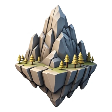 A 3D emoji of a steep rocky cliff in Apple style, with a sharp drop and jagged edges. Minimal, glossy, clean Apple-style rendering, isolated on white background.

 sticker