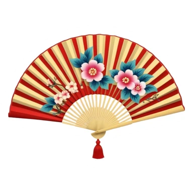 Japanese hand fan sticker