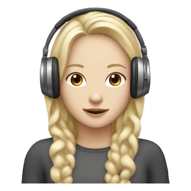 Two pale skin Girls  with headphones one brunette hair one blonde hair  sticker