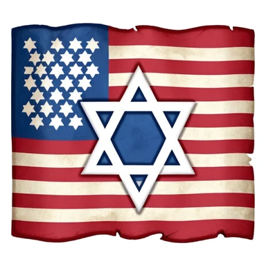United States flag with a swastika symbol and star of david symbol on the flag sticker