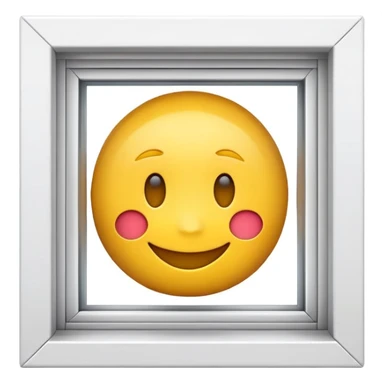 yellow emoji head opening the window in a funny way sticker
