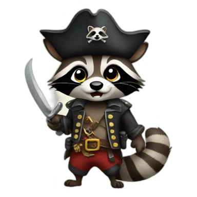 Pirate raccoon sticker