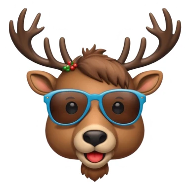 Cool christmas reindeer with sunglasses sticker
