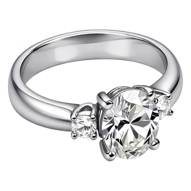 silver band oval engagement ring sticker