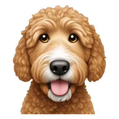 Ginger golden doodle with white nose sticker