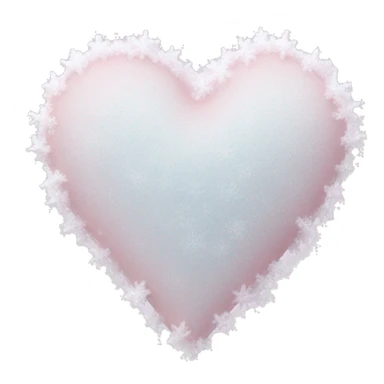 frozen pale pink heart with snow sticker