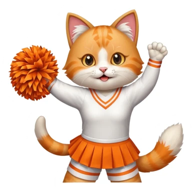 cheerleading cat with pom pom sticker