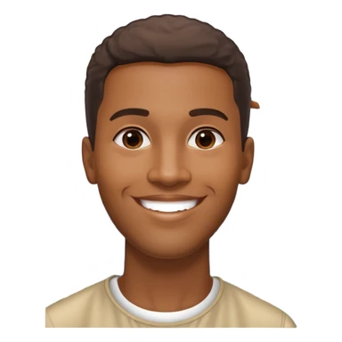 smiling black man with big teeth, standard male haircut, oval face, with Christ the Redeemer statue in the background, Rio de Janeiro, no glasses sticker