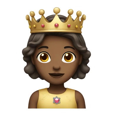 child dark brown hair wearing crown sticker