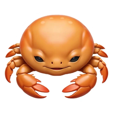 Meme-Worthy Cute Sleeping Baby Crab Portrait Emoji, Head and body resting peacefully with a contented smile, showcasing a petite, delicately armored form and eyes gently closed in serene slumber, Simplified yet adorably endearing features, highly detailed, glowing with a soft, drowsy coastal light, high shine, relaxed and utterly lovable, stylized with an air of playful laziness, soft glowing outline, capturing the essence of a sleeping baby crab that feels destined to become the next viral icon of adorable rest! sticker