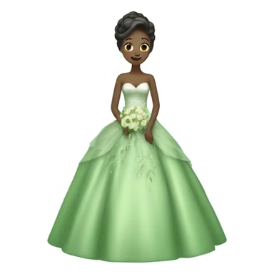green wedding dress sticker