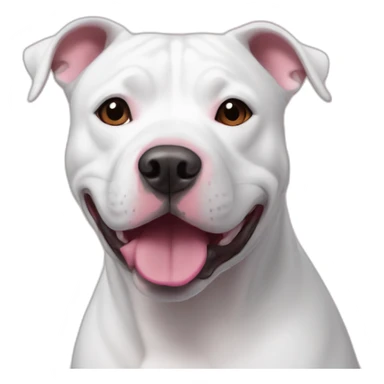 white staffy with pink around his nose sticker