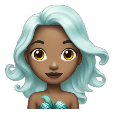 mermaid poisson noir girl sticker
