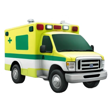 yellow and green ambulance  sticker