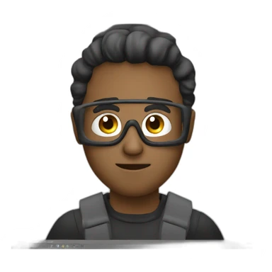 Video editor back against camera facing screen with video editing program sticker