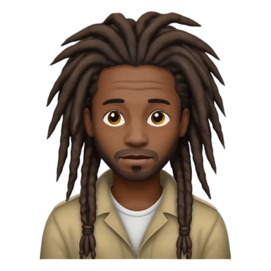 a black man with dreadlocks sticker