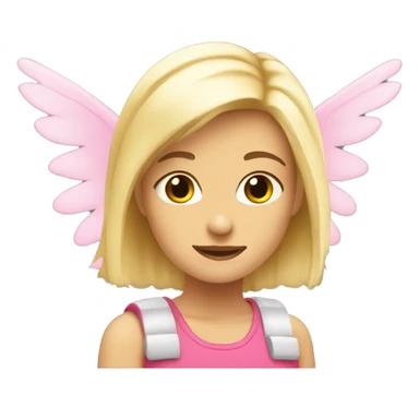 Blonde girl ￼with pink wings  sticker