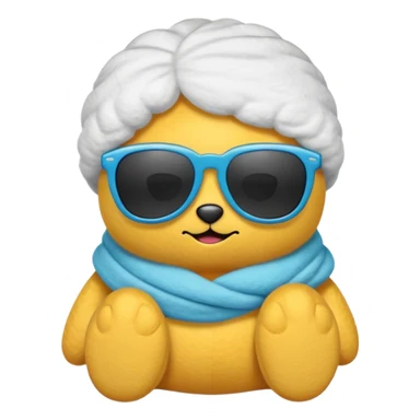 a plushie wearing cool sunglasses sticker