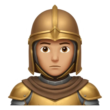 armored desert guardian portrait, head and shoulders only, bronze helmet, desert cape collar, battle-worn armor, strong expression, 3D cartoon, mobile game icon style, clean background, no text, no watermark
 sticker