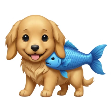 Dog with fish fins  sticker