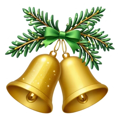 christmas cute bells and pine branches and sparkles sticker