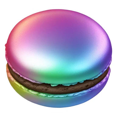 Realistic metallic silver macaroon with gradient colorful filling  sticker
