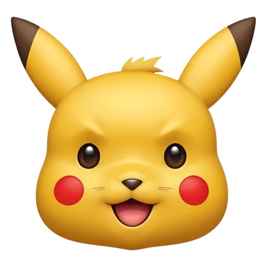 Pikachu inspired by the Rednote app emoji style, featuring a friendly, expressive face and bold, simple shapes with a red accent sticker
