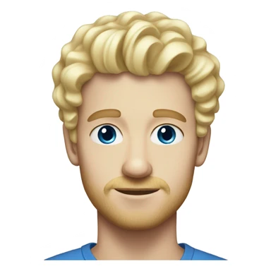 light curl blonde 30yo man blue eyed pale skin sticker