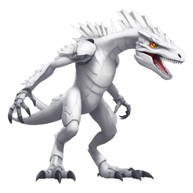  Edgy White Digimon-Fakemon-Velociraptor-Dragon-Mecha full body sticker