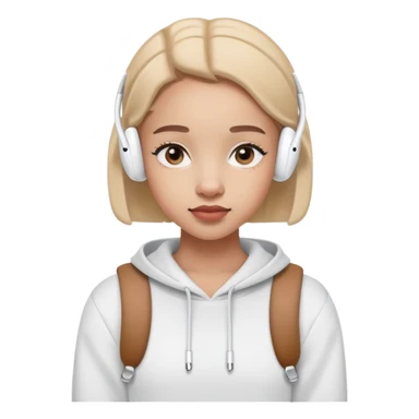 young girl with AirPods  sticker