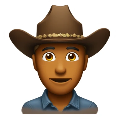 love eyes emoji with a cowboy hat  sticker