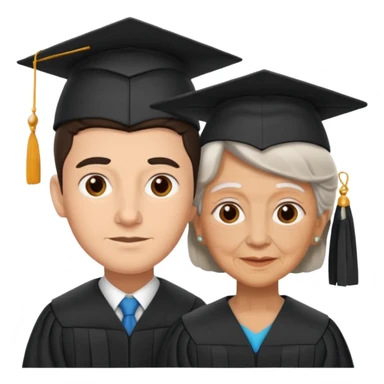 NIETO EGRESADO CON SU ABUELA sticker